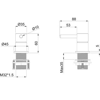 Смеситель для раковины WHITECROSS Y1214AT оружейный металл
